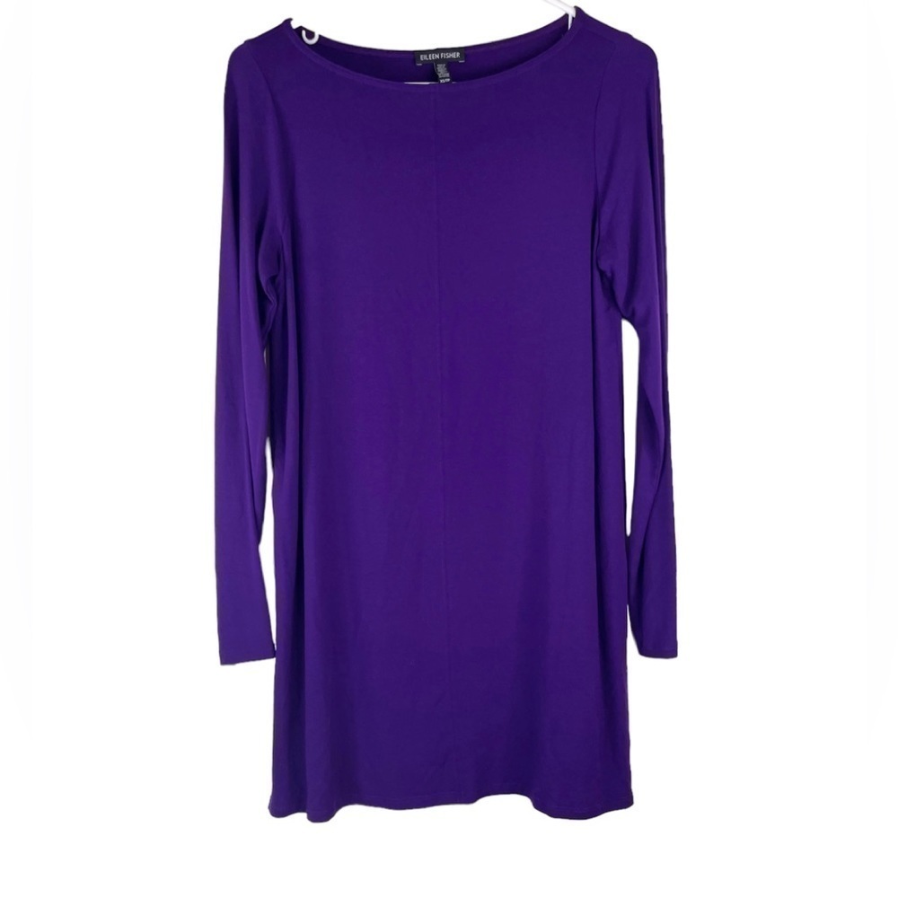 Eileen Fisher Purple Scoop Neck Tunic Dress Size XS